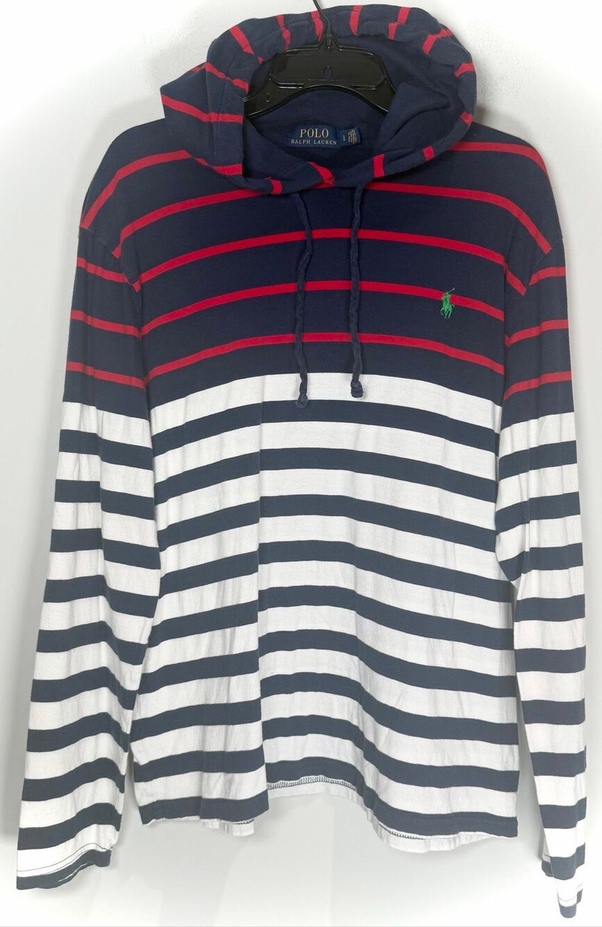 Polo Ralph Lauren striped cotton hooded T-shirt size large